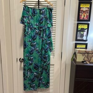 Banana Republic Green and Blue Floral Maxi Dress